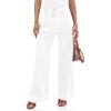 imageCicy Bell Womens Wide Leg Jeans High Waisted Stretchy Pleated Baggy Loose Denim Casual Pants with PocketsWhite