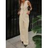 imageCicy Bell Womens 2 Piece Outfits Crop Vest and Wide Leg Suit Pants Sets V Neck Blazer SuitBeige