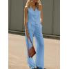 imageCicy Bell Womens 2 Piece Outfits Crop Vest and Wide Leg Suit Pants Sets V Neck Blazer SuitBlue