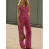 imageCicy Bell Womens 2 Piece Outfits Crop Vest and Wide Leg Suit Pants Sets V Neck Blazer SuitBurgundy