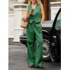 imageCicy Bell Womens 2 Piece Outfits Crop Vest and Wide Leg Suit Pants Sets V Neck Blazer SuitDark Green