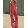 imageCicy Bell Womens 2 Piece Outfits Crop Vest and Wide Leg Suit Pants Sets V Neck Blazer SuitDark Pink