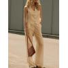 imageCicy Bell Womens 2 Piece Outfits Crop Vest and Wide Leg Suit Pants Sets V Neck Blazer SuitKhaki