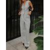 imageCicy Bell Womens 2 Piece Outfits Crop Vest and Wide Leg Suit Pants Sets V Neck Blazer SuitLight Grey