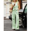 imageCicy Bell Womens 2 Piece Outfits Crop Vest and Wide Leg Suit Pants Sets V Neck Blazer SuitMint Color