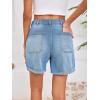 imageCicy Bell Womens Baggy High Waisted Jean Shorts Summer Straight Leg Jorts Stretchy Button Adjustable Rolled Hem Denim ShortsBlue