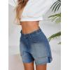 imageCicy Bell Womens Baggy High Waisted Jean Shorts Summer Straight Leg Jorts Stretchy Button Adjustable Rolled Hem Denim ShortsNavy