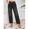 imageCicy Bell Womens Baggy Straight Leg Jeans High Waisted Barrel Boyfriend Button Stretchy Trendy Denim PantsBlack