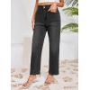 imageCicy Bell Womens Baggy Straight Leg Jeans High Waisted Barrel Boyfriend Button Stretchy Trendy Denim PantsBlack