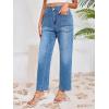 imageCicy Bell Womens Baggy Straight Leg Jeans High Waisted Barrel Boyfriend Button Stretchy Trendy Denim PantsLight Blue
