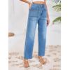 imageCicy Bell Womens Baggy Straight Leg Jeans High Waisted Barrel Boyfriend Button Stretchy Trendy Denim PantsLight Blue