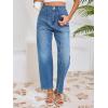 imageCicy Bell Womens Baggy Straight Leg Jeans High Waisted Barrel Boyfriend Button Stretchy Trendy Denim PantsLight Blue