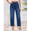 imageCicy Bell Womens Baggy Straight Leg Jeans High Waisted Barrel Boyfriend Button Stretchy Trendy Denim PantsNavy