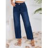imageCicy Bell Womens Baggy Straight Leg Jeans High Waisted Barrel Boyfriend Button Stretchy Trendy Denim PantsNavy