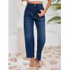 imageCicy Bell Womens Baggy Straight Leg Jeans High Waisted Barrel Boyfriend Button Stretchy Trendy Denim PantsNavy