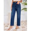 imageCicy Bell Womens Baggy Straight Leg Jeans High Waisted Barrel Boyfriend Button Stretchy Trendy Denim PantsNavy