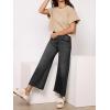 imageCicy Bell Womens Cropped Wide Leg Jeans High Waisted Stretchy Flare Jeans Boyfriend Baggy Ankle Denim Pants with PocketsBlack