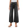 imageCicy Bell Womens Cropped Wide Leg Jeans High Waisted Stretchy Flare Jeans Boyfriend Baggy Ankle Denim Pants with PocketsBlack