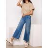 imageCicy Bell Womens Cropped Wide Leg Jeans High Waisted Stretchy Flare Jeans Boyfriend Baggy Ankle Denim Pants with PocketsBlue