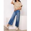 imageCicy Bell Womens Cropped Wide Leg Jeans High Waisted Stretchy Flare Jeans Boyfriend Baggy Ankle Denim Pants with PocketsNavy