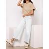 imageCicy Bell Womens Cropped Wide Leg Jeans High Waisted Stretchy Flare Jeans Boyfriend Baggy Ankle Denim Pants with PocketsWhite