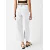 imageCicy Bell Womens Cropped Wide Leg Jeans High Waisted Stretchy Flare Jeans Boyfriend Baggy Ankle Denim Pants with PocketsWhite