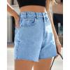 imageCicy Bell Womens High Waisted Jean Shorts Summer Baggy Stretchy Straight Leg Raw Hem Mom Denim ShortsLight Blue