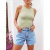 imageCicy Bell Womens High Waisted Jean Shorts Summer Baggy Stretchy Straight Leg Raw Hem Mom Denim ShortsLight Blue