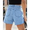 imageCicy Bell Womens High Waisted Jean Shorts Summer Baggy Stretchy Straight Leg Raw Hem Mom Denim ShortsLight Blue