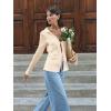 imageCicy Bell Womens Sexy Tie Front Satin Shirts Deep V Neck Silk Club Tops Long Sleeve Y2k Going Out BlouseApricot