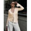 imageCicy Bell Womens Sexy Tie Front Satin Shirts Deep V Neck Silk Club Tops Long Sleeve Y2k Going Out BlouseApricot