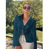 imageCicy Bell Womens Sexy Tie Front Satin Shirts Deep V Neck Silk Club Tops Long Sleeve Y2k Going Out BlouseLake Blue
