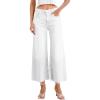 imageCicy Bell Womens Cropped Wide Leg Jeans High Waisted Stretchy Flare Jeans Boyfriend Baggy Ankle Denim Pants with PocketsWhite