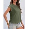 imageCicy Bell Womens Cap Sleeve Cotton Tank Tops Summer Casual Loose Fit T Shirts Crew Neck Basic TeeArmy Green