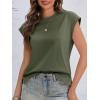 imageCicy Bell Womens Cap Sleeve Cotton Tank Tops Summer Casual Loose Fit T Shirts Crew Neck Basic TeeArmy Green