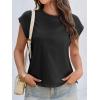 imageCicy Bell Womens Cap Sleeve Cotton Tank Tops Summer Casual Loose Fit T Shirts Crew Neck Basic TeeBlack