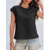 imageCicy Bell Womens Cap Sleeve Cotton Tank Tops Summer Casual Loose Fit T Shirts Crew Neck Basic TeeBlack