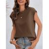 imageCicy Bell Womens Cap Sleeve Cotton Tank Tops Summer Casual Loose Fit T Shirts Crew Neck Basic TeeCoffee