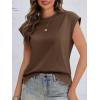 imageCicy Bell Womens Cap Sleeve Cotton Tank Tops Summer Casual Loose Fit T Shirts Crew Neck Basic TeeCoffee