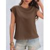 imageCicy Bell Womens Cap Sleeve Cotton Tank Tops Summer Casual Loose Fit T Shirts Crew Neck Basic TeeCoffee