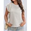 imageCicy Bell Womens Cap Sleeve Cotton Tank Tops Summer Casual Loose Fit T Shirts Crew Neck Basic TeeLight Grey