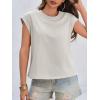 imageCicy Bell Womens Cap Sleeve Cotton Tank Tops Summer Casual Loose Fit T Shirts Crew Neck Basic TeeLight Grey