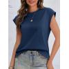 imageCicy Bell Womens Cap Sleeve Cotton Tank Tops Summer Casual Loose Fit T Shirts Crew Neck Basic TeeNavy