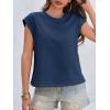 imageCicy Bell Womens Cap Sleeve Cotton Tank Tops Summer Casual Loose Fit T Shirts Crew Neck Basic TeeNavy