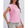 imageCicy Bell Womens Cap Sleeve Cotton Tank Tops Summer Casual Loose Fit T Shirts Crew Neck Basic TeePink