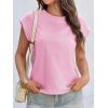 imageCicy Bell Womens Cap Sleeve Cotton Tank Tops Summer Casual Loose Fit T Shirts Crew Neck Basic TeePink