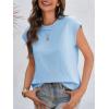 imageCicy Bell Womens Cap Sleeve Cotton Tank Tops Summer Casual Loose Fit T Shirts Crew Neck Basic TeeSky Blue