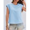 imageCicy Bell Womens Cap Sleeve Cotton Tank Tops Summer Casual Loose Fit T Shirts Crew Neck Basic TeeSky Blue