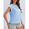 imageCicy Bell Womens Cap Sleeve Cotton Tank Tops Summer Casual Loose Fit T Shirts Crew Neck Basic TeeSky Blue
