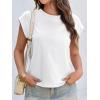 imageCicy Bell Womens Cap Sleeve Cotton Tank Tops Summer Casual Loose Fit T Shirts Crew Neck Basic TeeWhite
